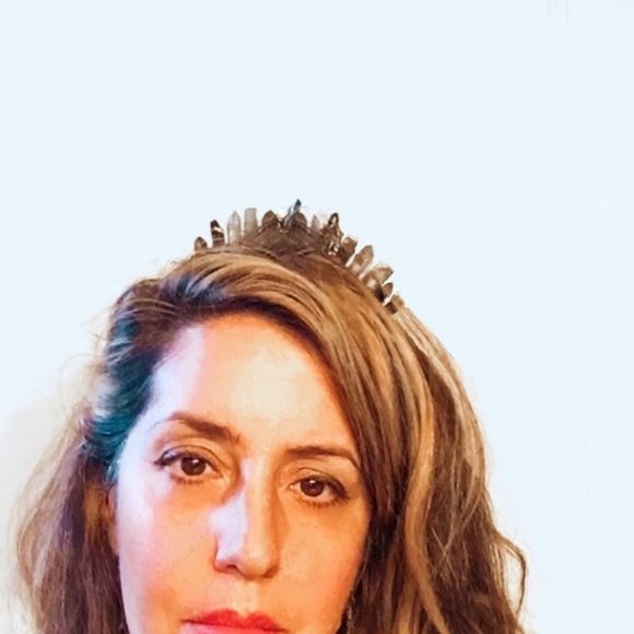COPY - FLASH SALE! Goth Goddess Raw Crystal X Crescent Moon Tiara main image 4